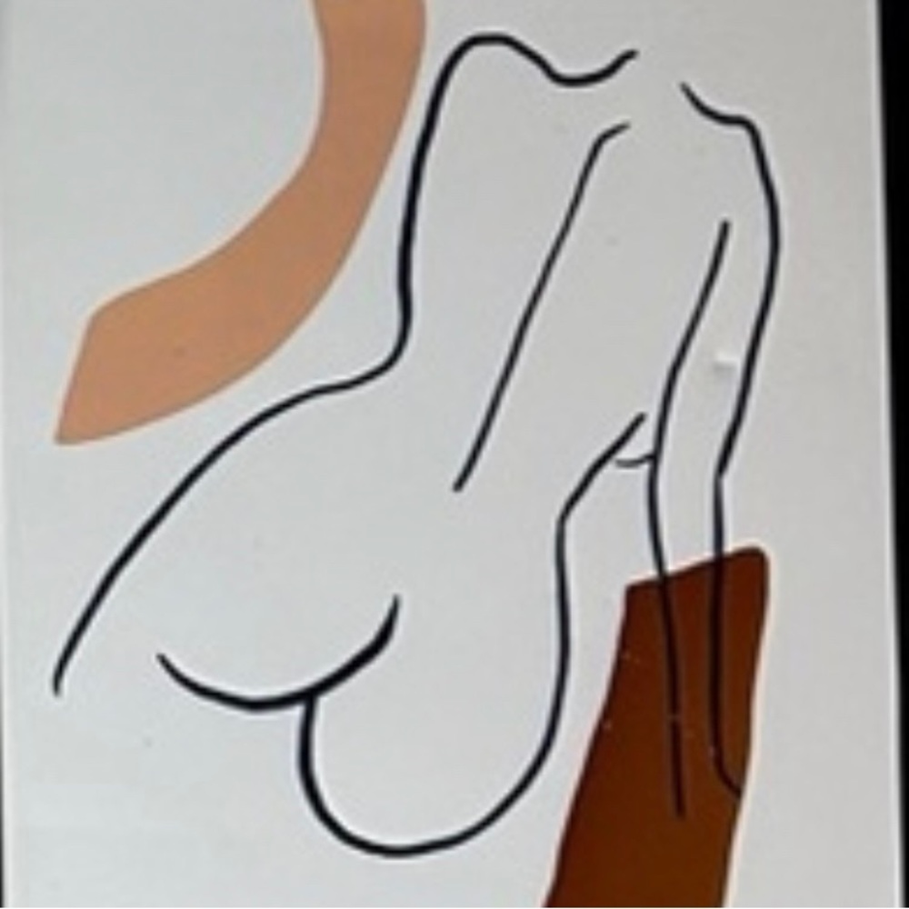 Framed Feminine Mid century modern burgundy & peach prints in contemporary style